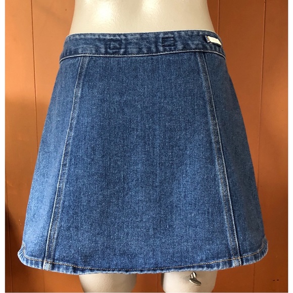 Brandy Melville Snap Front Denim Mini Skirt, 27 - Picture 3 of 11